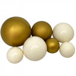 Čokoládové koule 7ks bílo zlaté