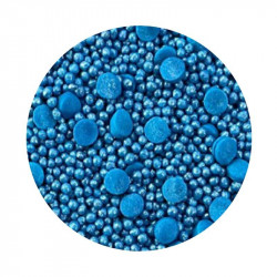 Cukrové zdobení metalizované modré konfety 1kg - I LOVE CAKES