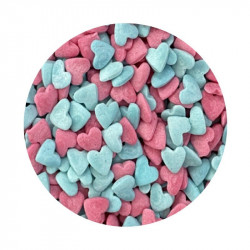 Cukrové zdobení růžovo-modré srdíčka 1kg - I LOVE CAKES