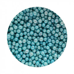 Cukrovo-rýžové perly modře perleťové 5mm 1kg - I LOVE CAKES