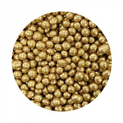 Cukrovo-rýžové perly zlaté 5mm 1kg - I LOVE CAKES