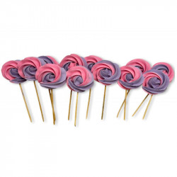 Cukrová lízátka fialovo růžová 12ks - I LOVE CAKES
