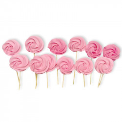 Cukrová lízátka růžová 12ks - I LOVE CAKES