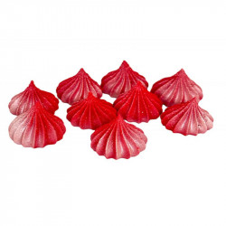 Mini pusinky červené se stříbrnými třpytkami 9ks - I LOVE CAKES