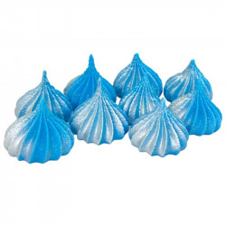 Mini pusinky modré se stříbrnými třpytkami 9ks - I LOVE CAKES