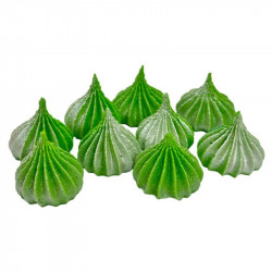 Mini pusinky zelené se stříbrnými třpytkami 9ks - I LOVE CAKES