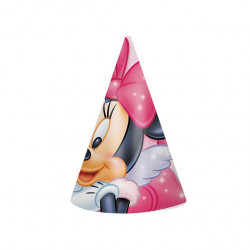 Párty papírová čepička růžová Minnie 6ks - Cakesicq