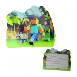 Pozvánka na narozeniny 10ks Minecraft - Cakesicq