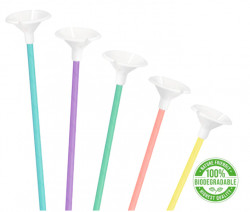 Eko papírové tyčinky na balónky pastelové 10 ks - Party Pal