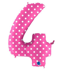 Nafukovací balónek číslo 4 růžový s puntíky 102 cm - Grabo
