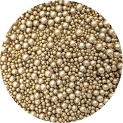 Cukrové perličky mix zlaté 80g - I LOVE CAKES