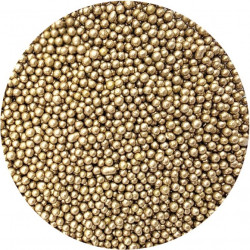 Cukrové perličky metalické zlaté I. 3-4mm 80g - I LOVE CAKES