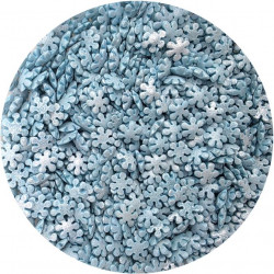 Cukrové zdobení modré sněhové vločky 80g - I LOVE CAKES