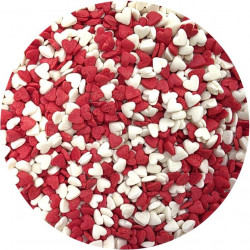 Cukrové zdobení Červeno-bílé srdce 80g - I LOVE CAKES