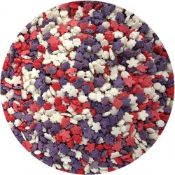 Cukrové zdobení červeno-fialovo-bílý mix 80g - I LOVE CAKES