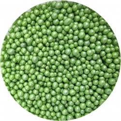 Cukrovo-rýžové perly zelené perleťové 5 mm 80g - I LOVE CAKES