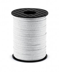 Stuha třpytivě stříbrná 5mm/225m - PartyDeco