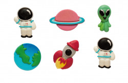 Cukrová dekorace vesmír 6ks - Decora