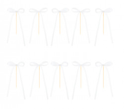 Zápich mašličky bílé 10ks - Party Pal