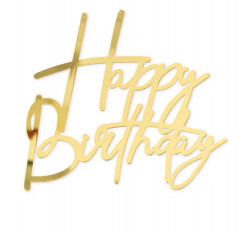 Zápich Happy Birthday zlatý 12,5x12cm - Party Pal