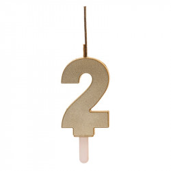 Zlatá svíčka s prskavkou číslo 2 - Dekora