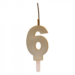 Zlatá svíčka s prskavkou číslo 6 - Dekora