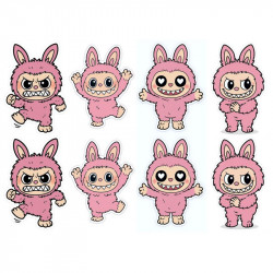 Jedlý papír k vystříhnutí Labubu růžový