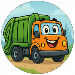 Jedlý papír popelářské auto kreslené 19,5cm - Pictu Hap