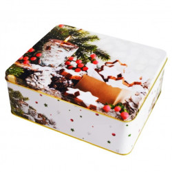 Plechová dóza na cukroví 21x17x8cmcm LESNÍ VÁNOCE - Alvarak