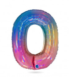 Nafukovací balónek číslo 0 duhový 102 cm - Grabo