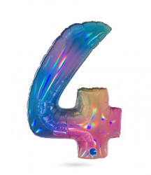 Nafukovací balónek číslo 4 duhový 102 cm - Grabo