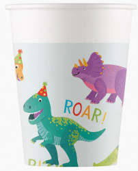 Papírové kelímky dinosauři 8ks 200ml - Procos