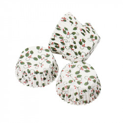 Cukrářský košíček bílé vánoční 50x30mm 50ks - Cakesicq