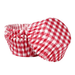 Cukrářský košíček červeno bílé 50x30mm 50ks - Cakesicq