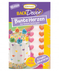Barevná cukrová srdíčka 13g - Gunthart
