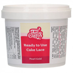 Hotová hmota na jedlou krajku perleťově zlatá 200g - FunCakes