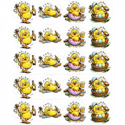 Jedlý papír na muffiny k vystříhnutí opilé kuřátko A4 - Pictu Hap